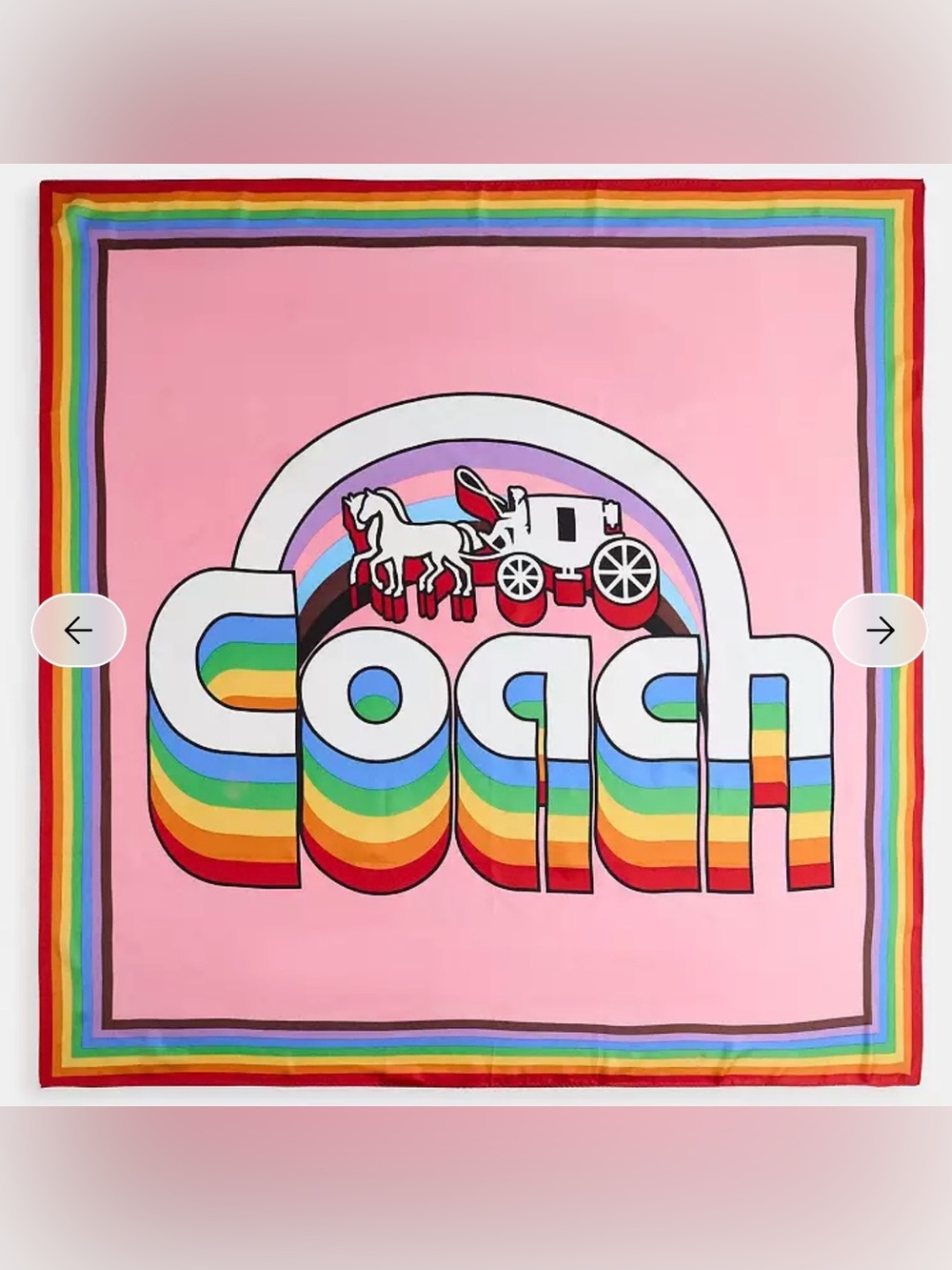 Coach Rainbow Stripe Silk Scarf - Multicolor